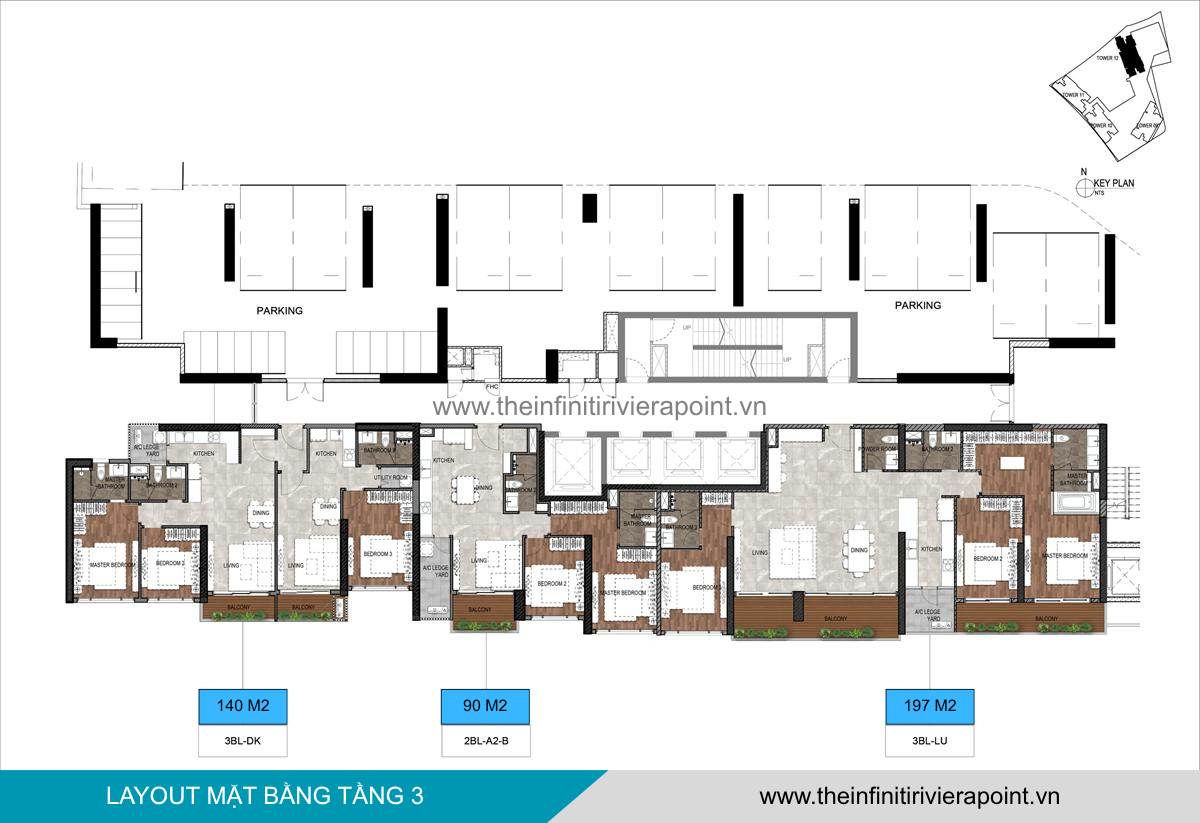 Mặt bằng tầng 3 Tòa T12 The Infiniti Riviera Point