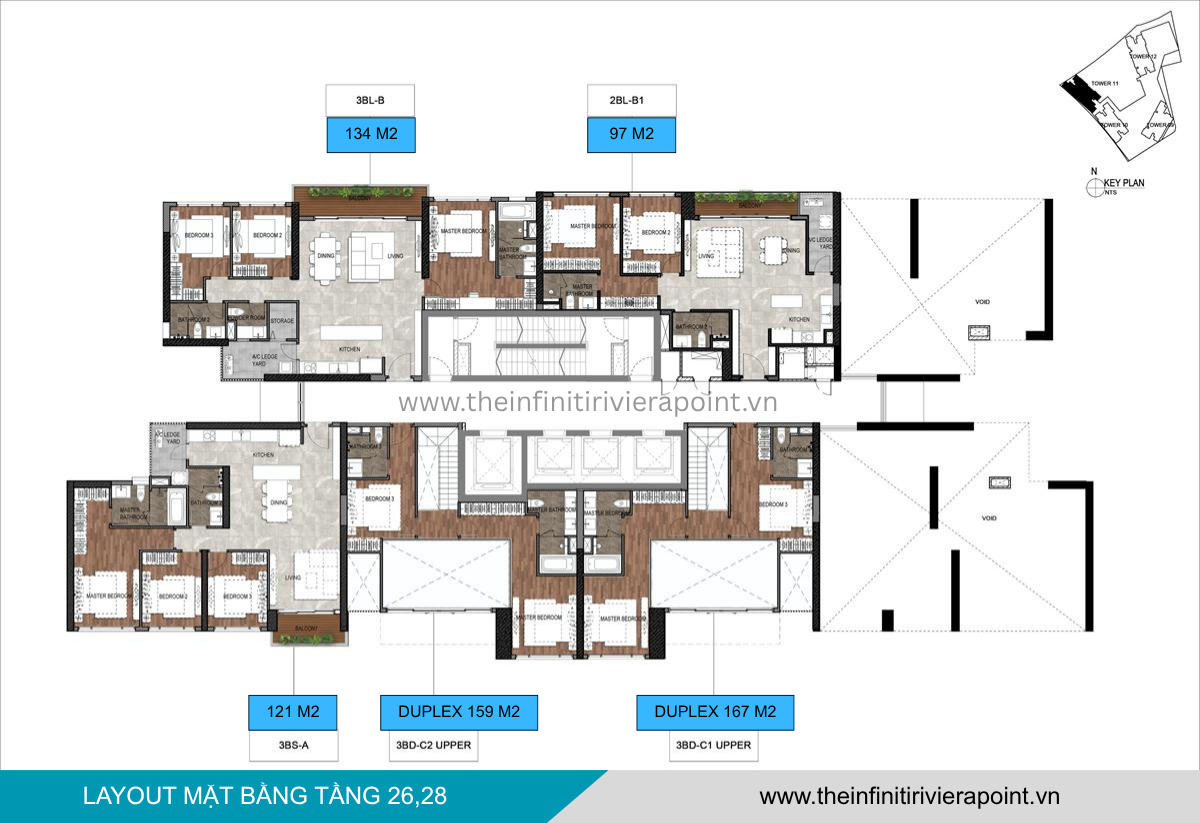 Mặt bằng tầng 26,28 Tòa T11 The Infiniti Riviera Point
