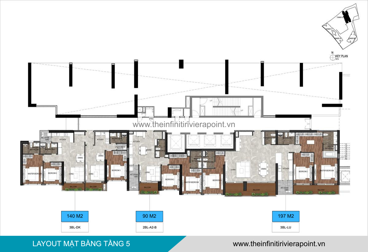 Mặt bằng tầng 5 Tòa T12 The Infiniti Riviera Point