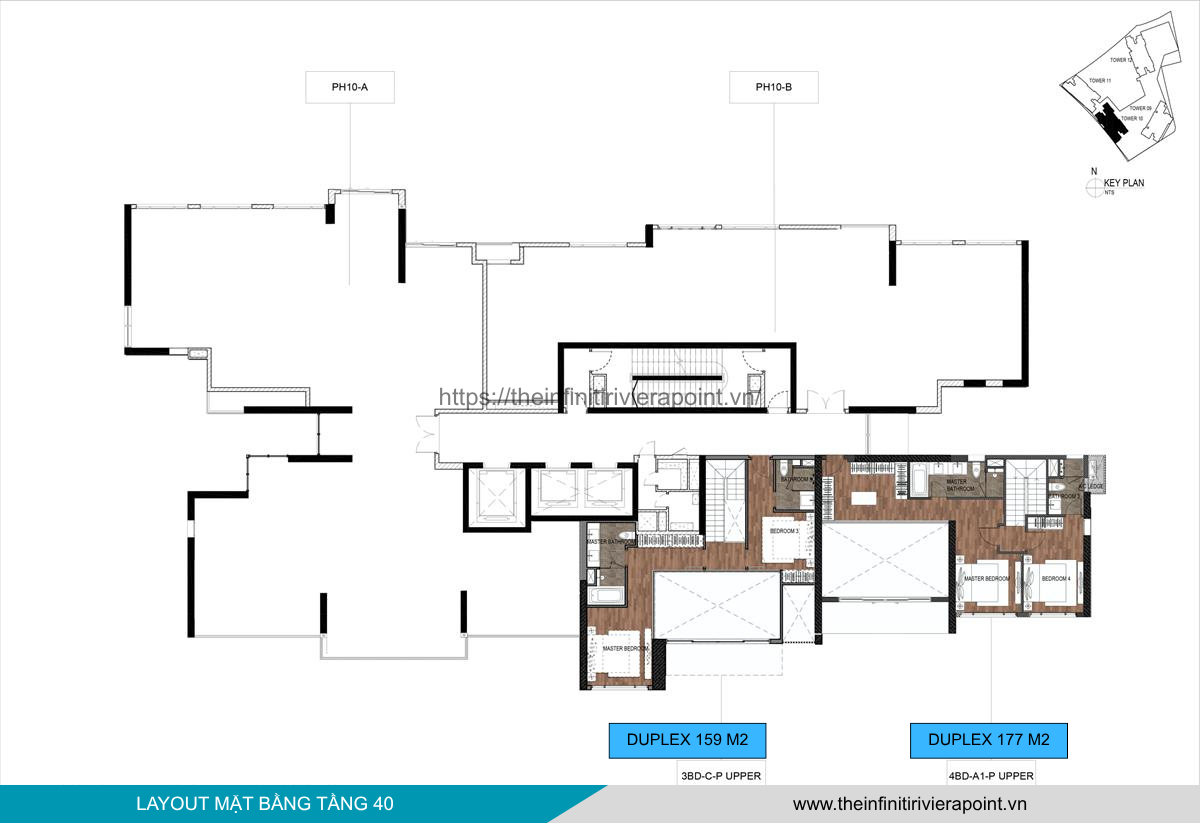 Mặt bằng tầng 40 Tòa T10 The Infiniti Riviera Point