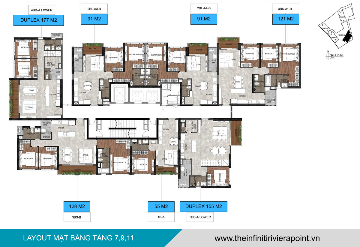 Mặt bằng tầng 7,9,11 The Infiniti Riviera Point