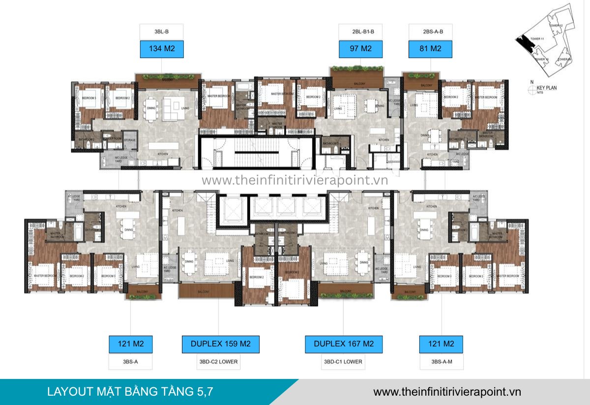 Mặt bằng tầng 5,7 Tòa T11 The Infiniti Riviera Point