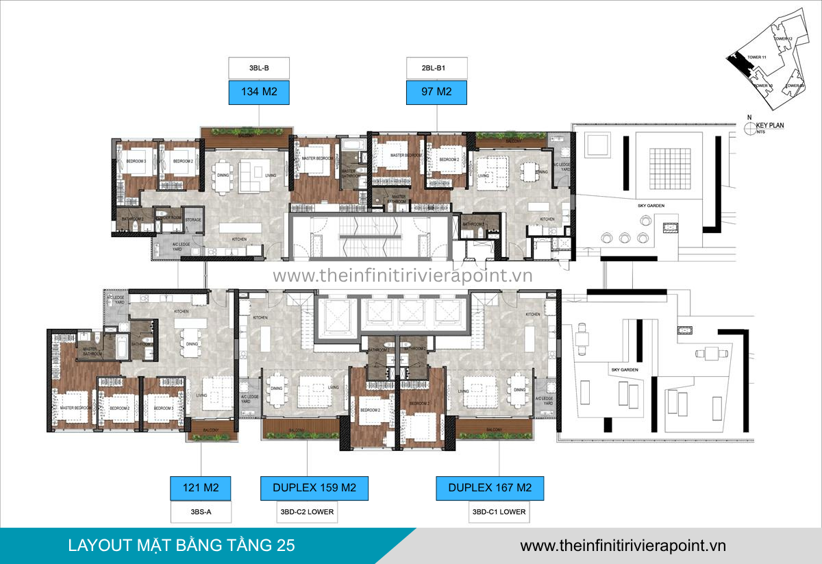 Mặt bằng tầng 25 Tòa T11 The Infiniti Riviera Point