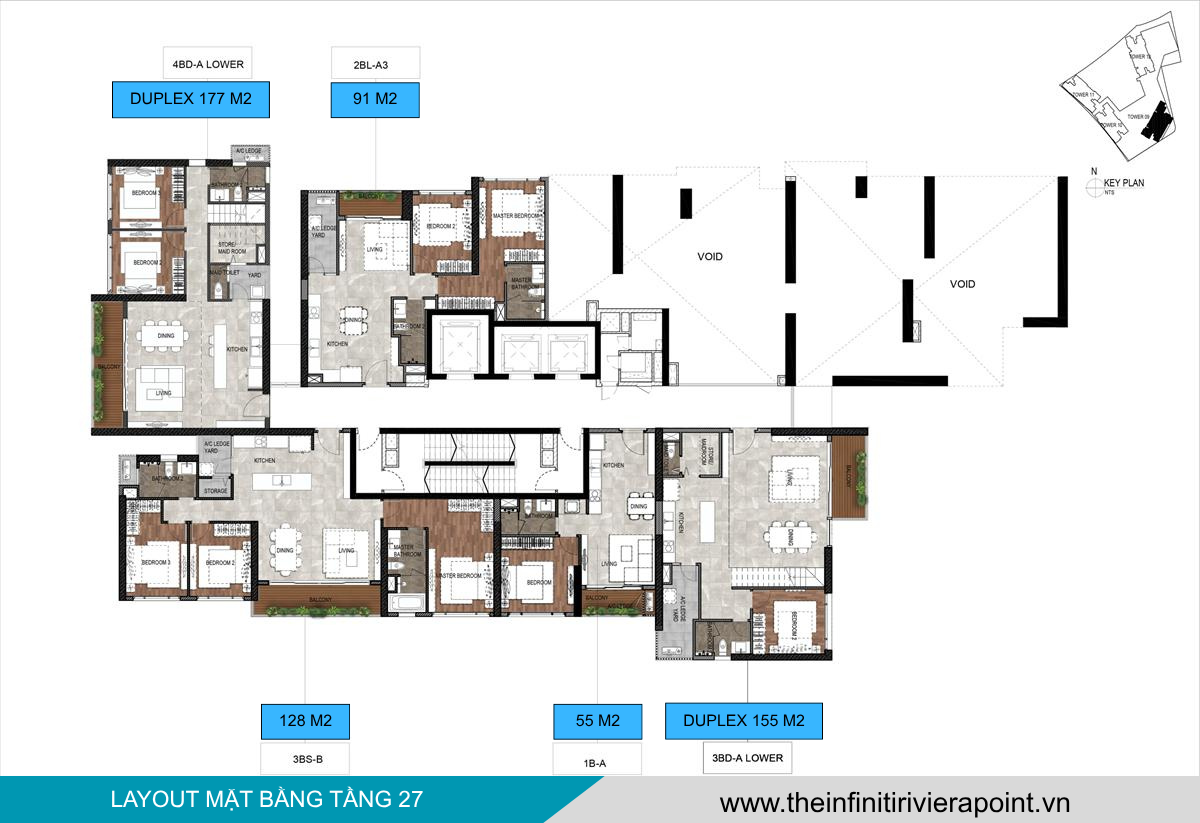 Mặt bằng tầng 27 The Infiniti Riviera Point